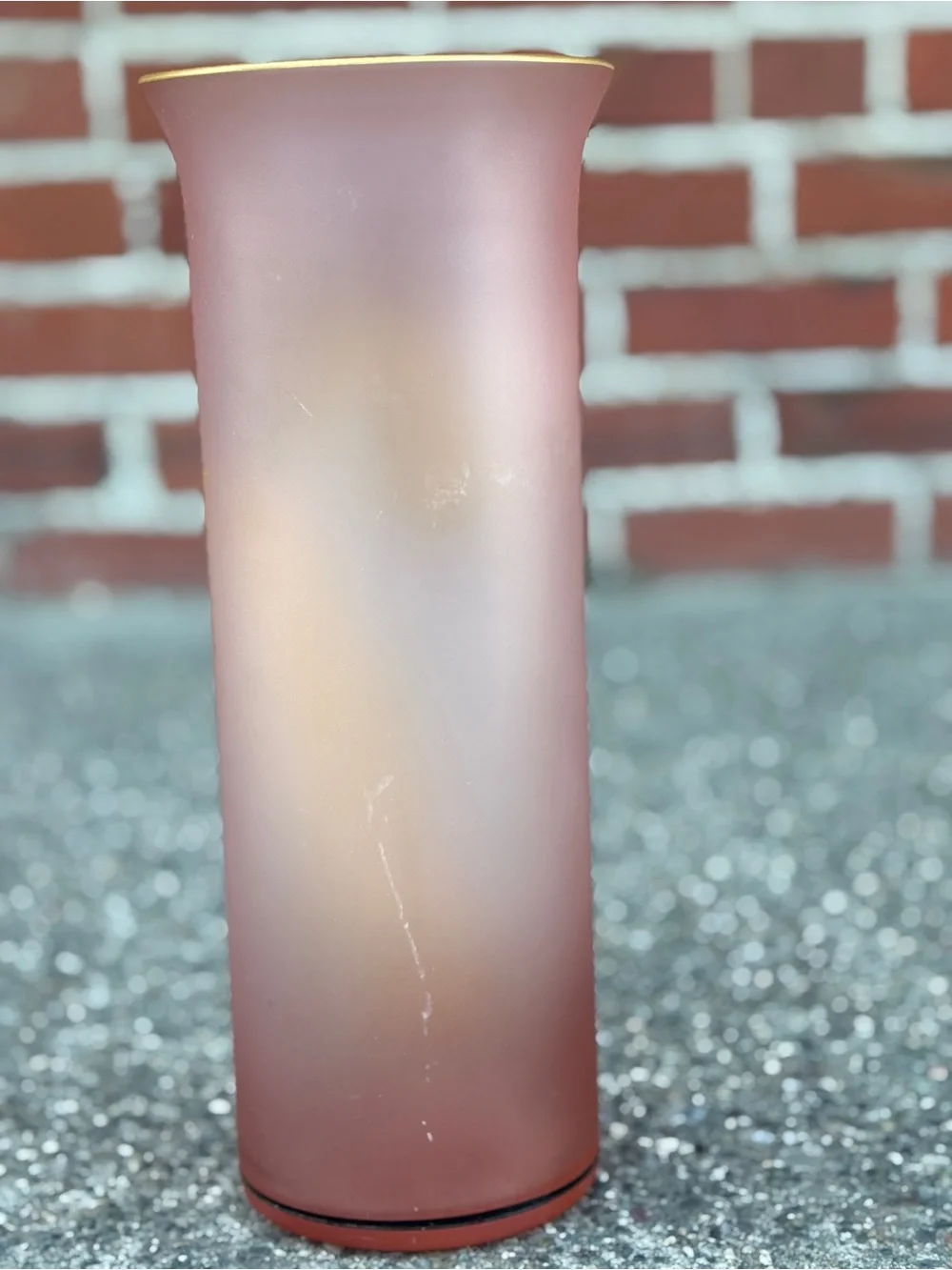 Vintage Womar Glass Vase- 12x4”